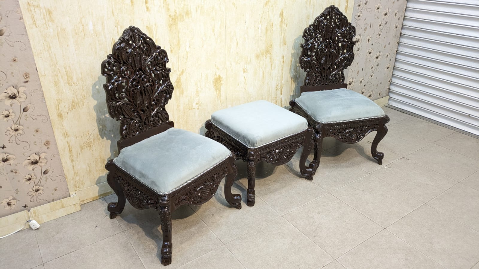 Pair Of Peri Chairs With Ottoman Set