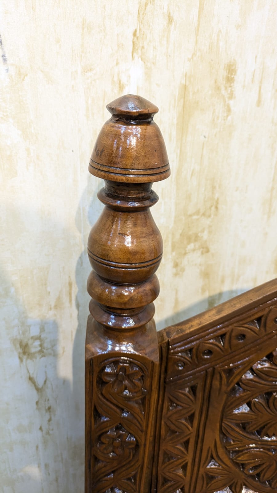 Antique Solid Burma Teak Wood Pair of Peerah Chair