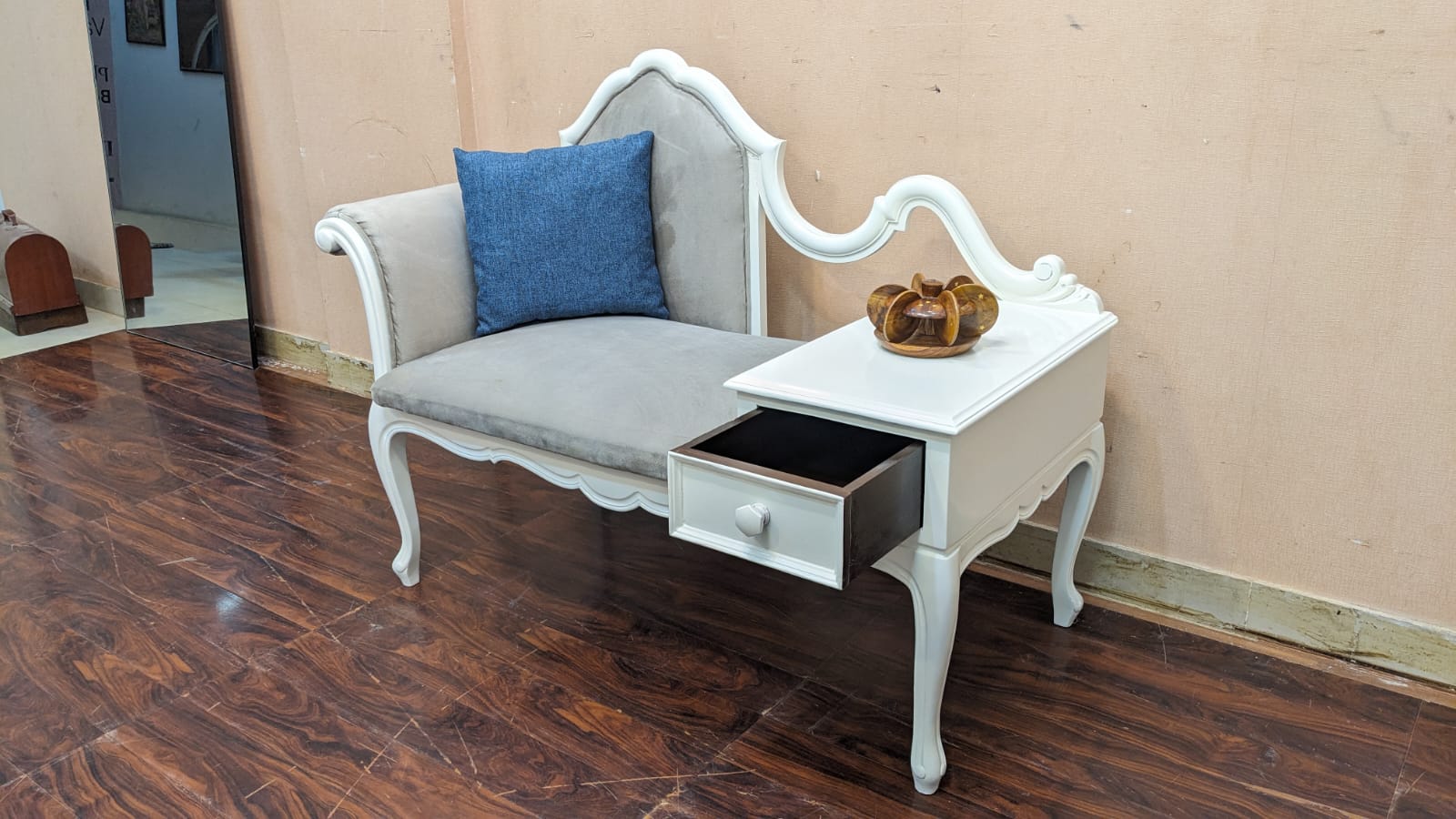 Solid Sheesham Wood Telephone Seattee