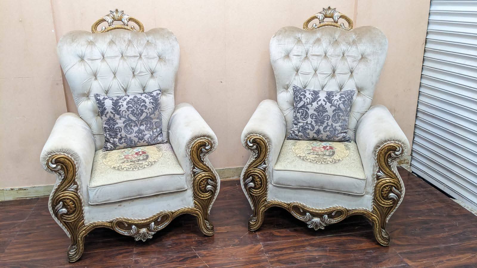 Pair Of High Back Chairs