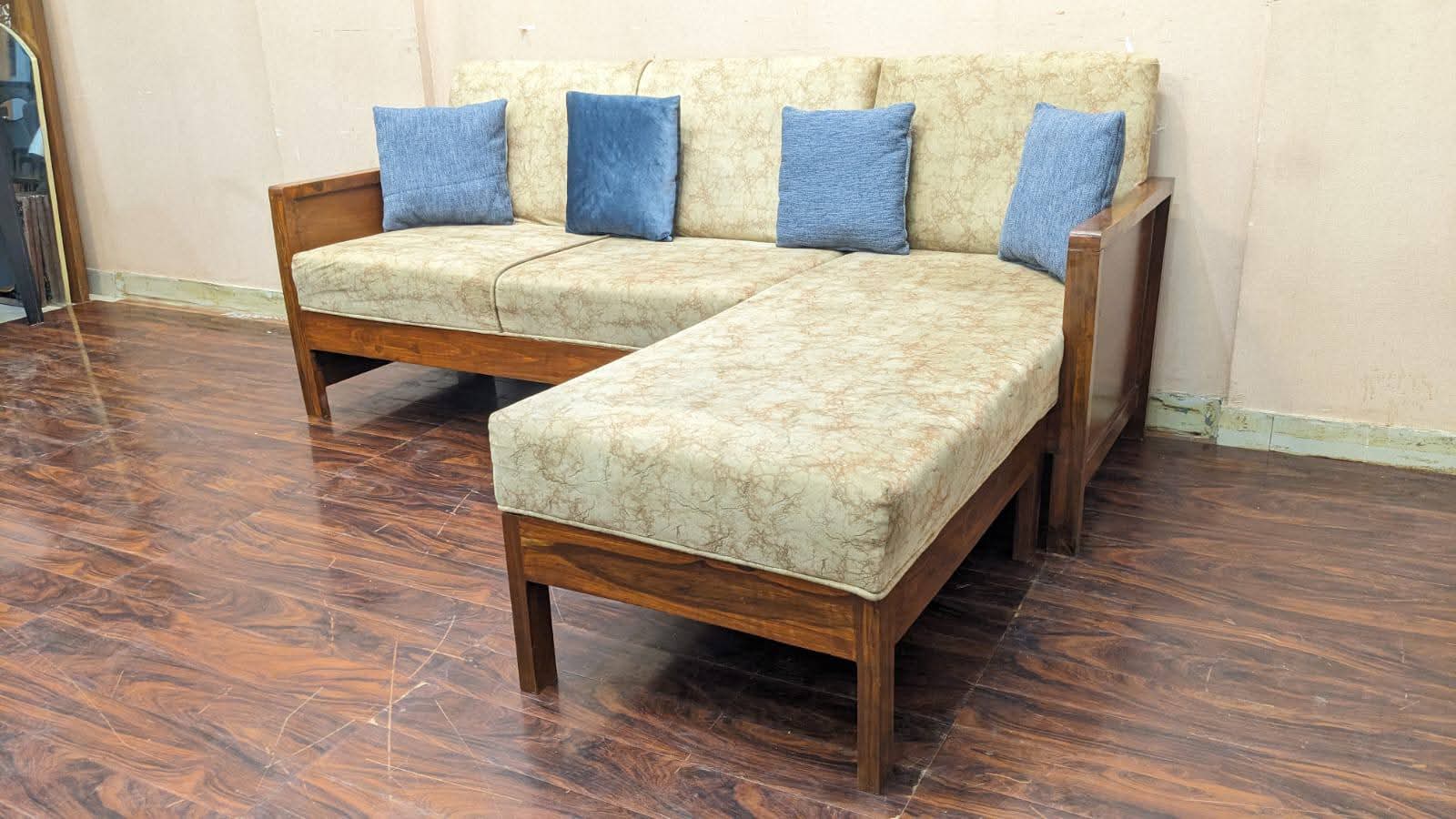 4 Seater L Shape Sofa Set