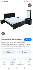 🔥Habitt Nimoy🔥 King Size Bed with 2 Side Tables