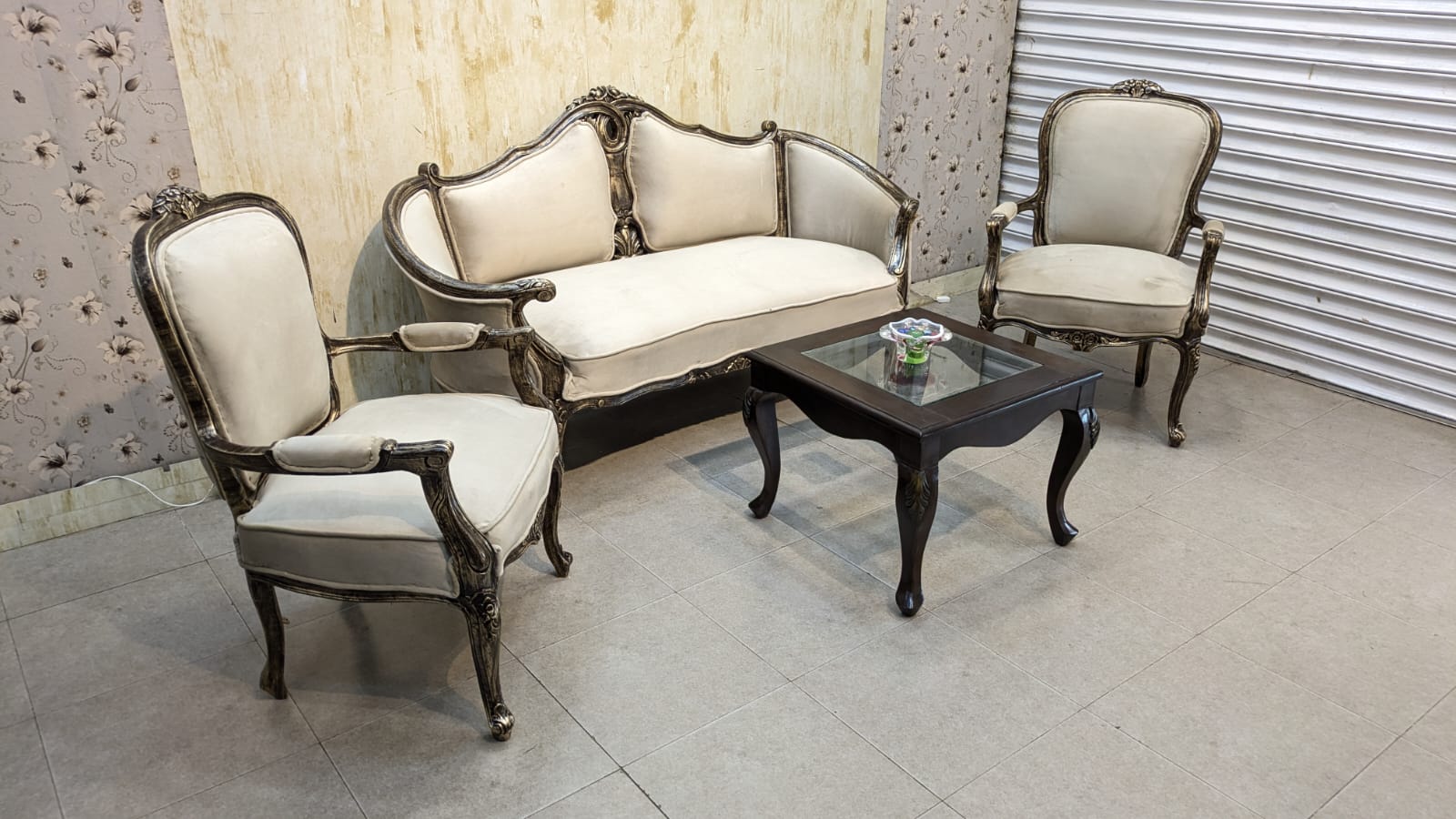 Victorian Solid Sheesham Wood 4 Seater Sofa Set