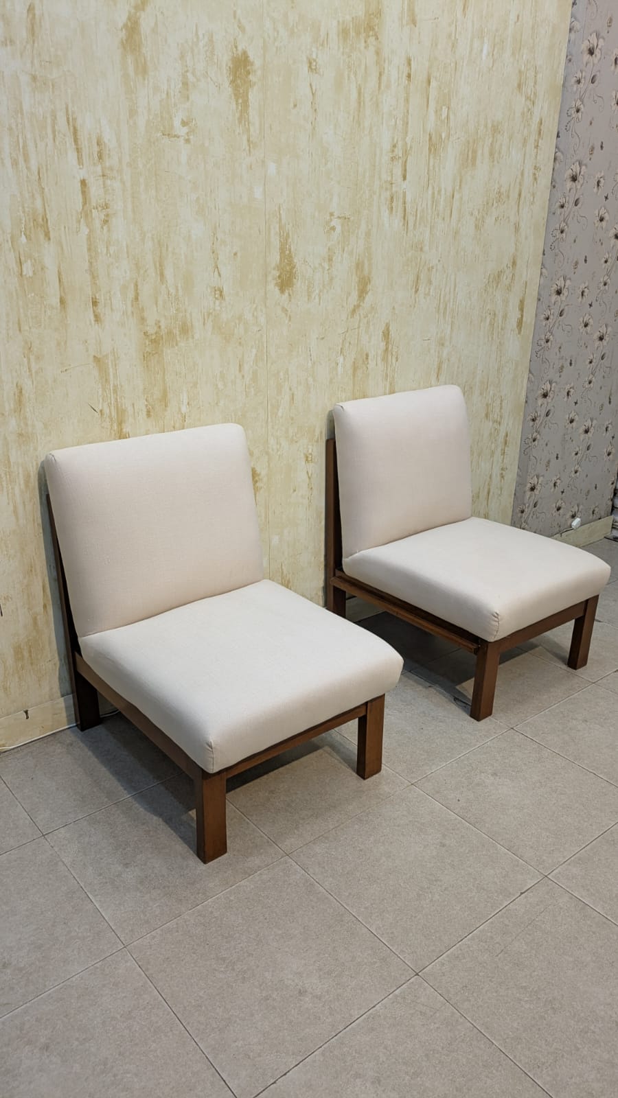 Solid Teak Wood Accent Chair Set