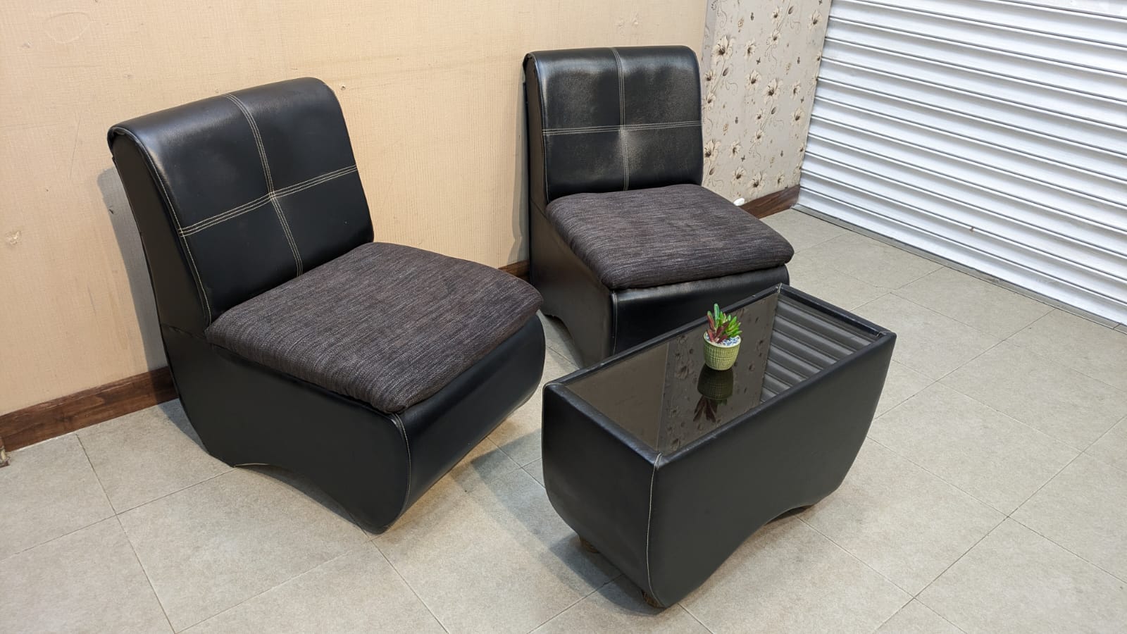 Pair Of Single Seater Sofa with Table