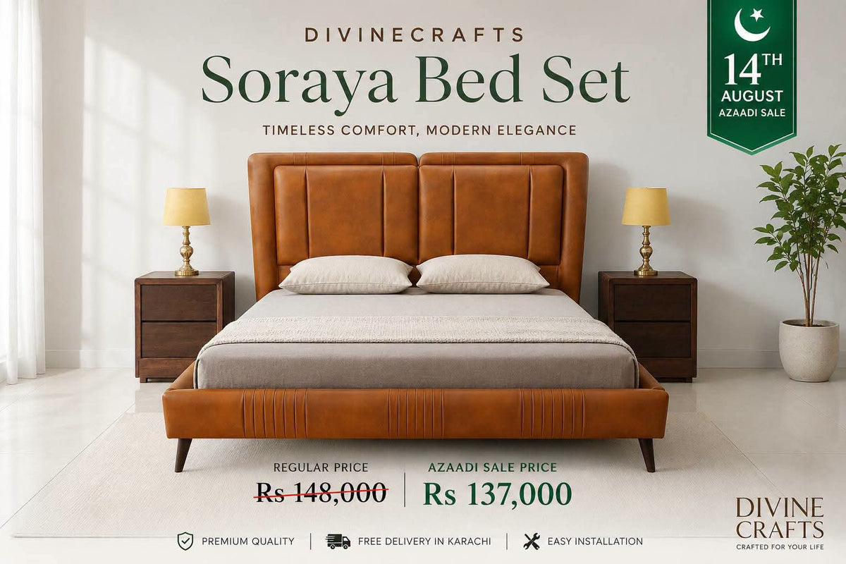 Brand New Soraya King Size Bed With 2 Side Tables