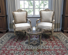 Pair Of Coffee Chairs and Table Set