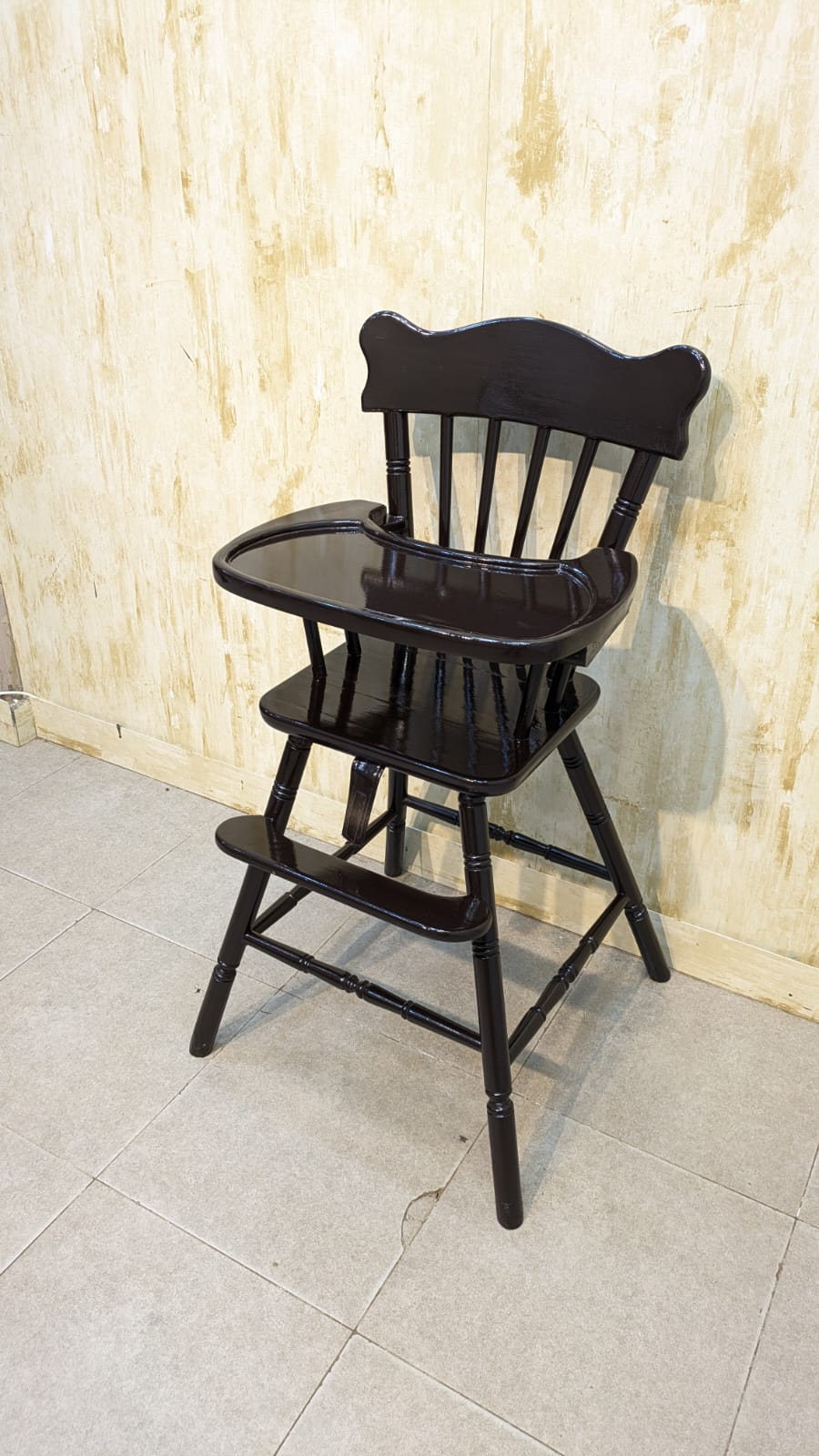 Imported Vintage Solid Sheesham Wood Baby High Chair