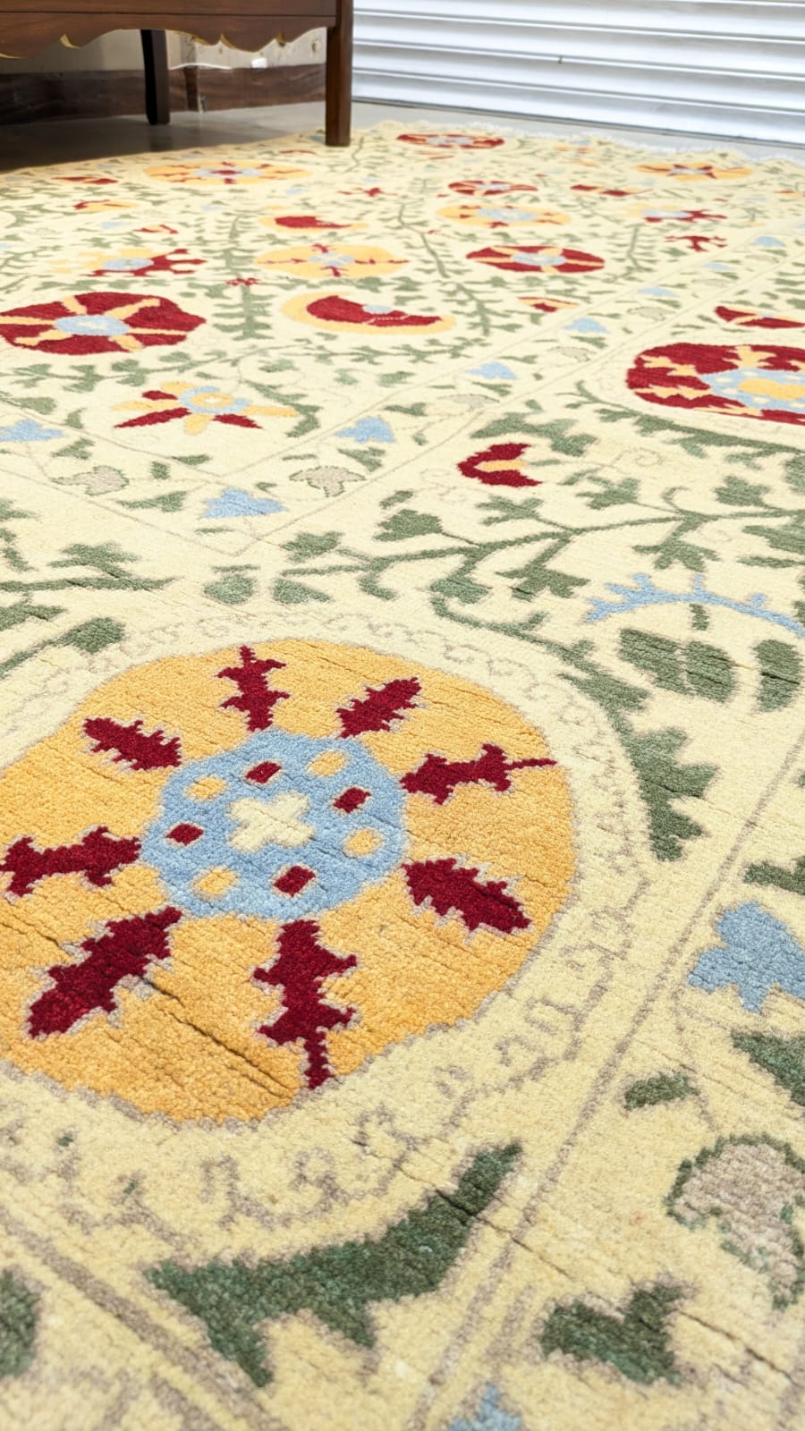 Imported Vintage Uzbekistan Suzani Hand Knotted Carpet
