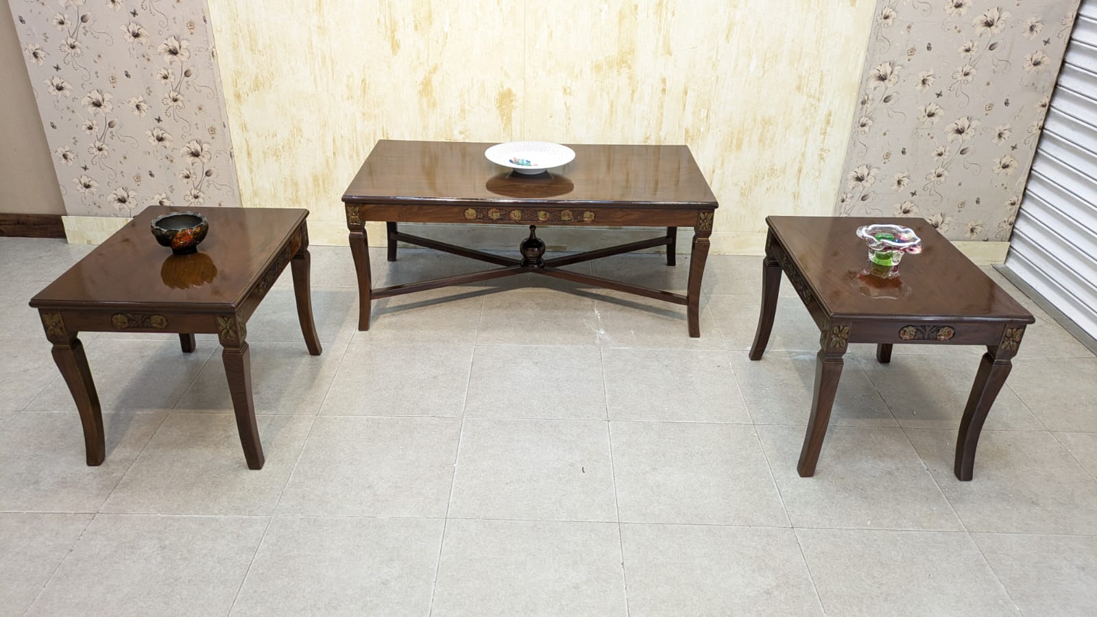 Center Table with 2 Side Tables Set