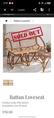 Cane Rattan 4 Seater Sofa Set