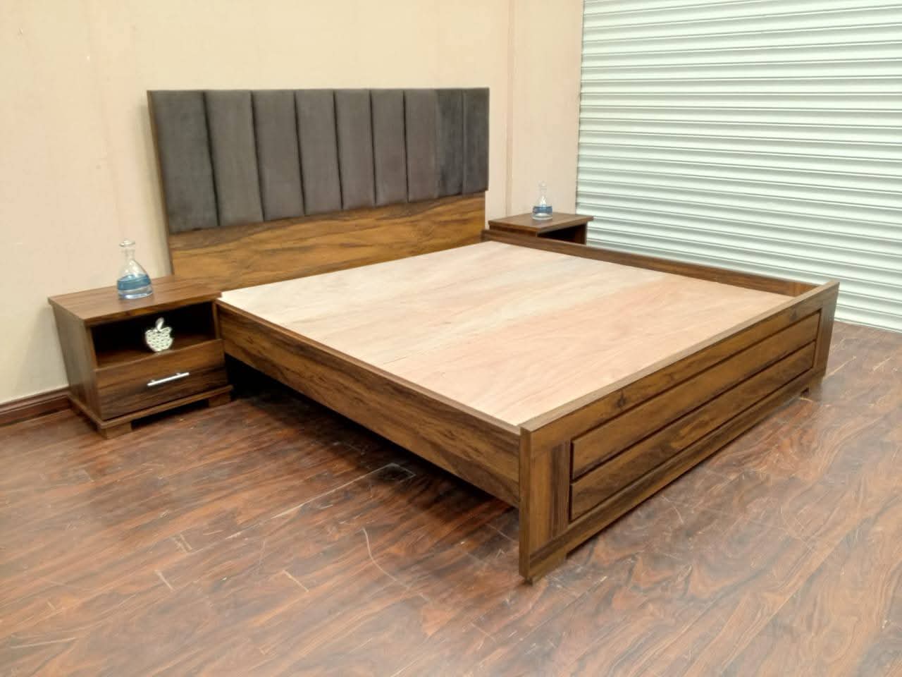 New King Size Bed with 2 Side Tables