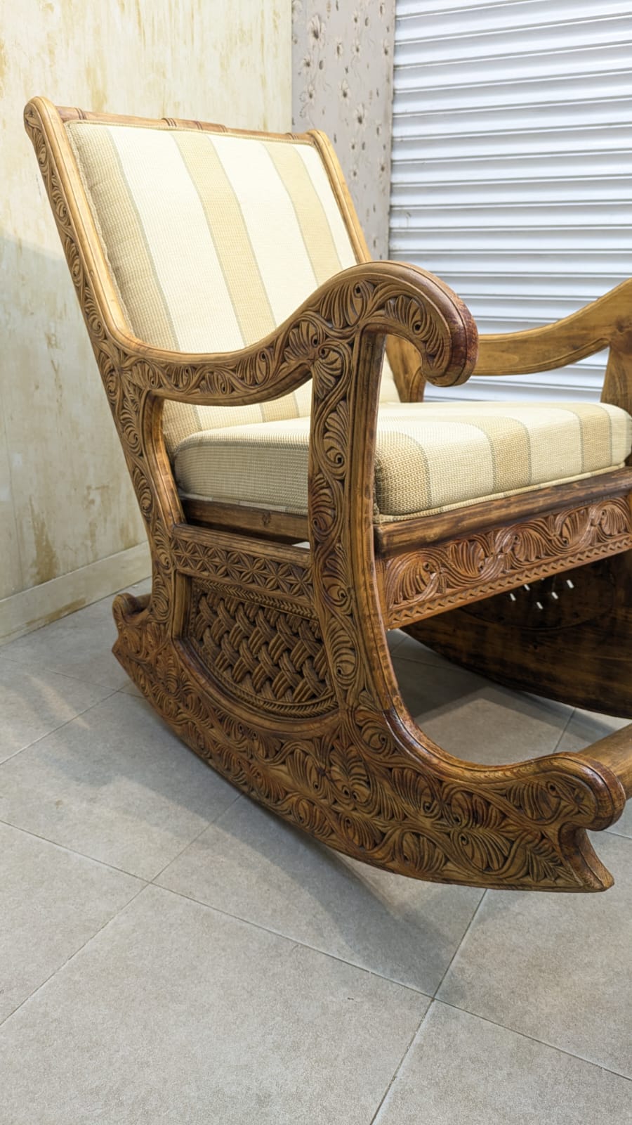 Solid Diyar Wood Rocking Chair