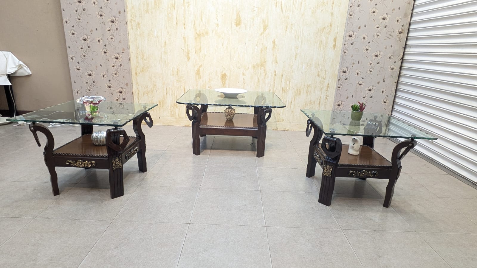 Center Table with 2 Side Tables Set
