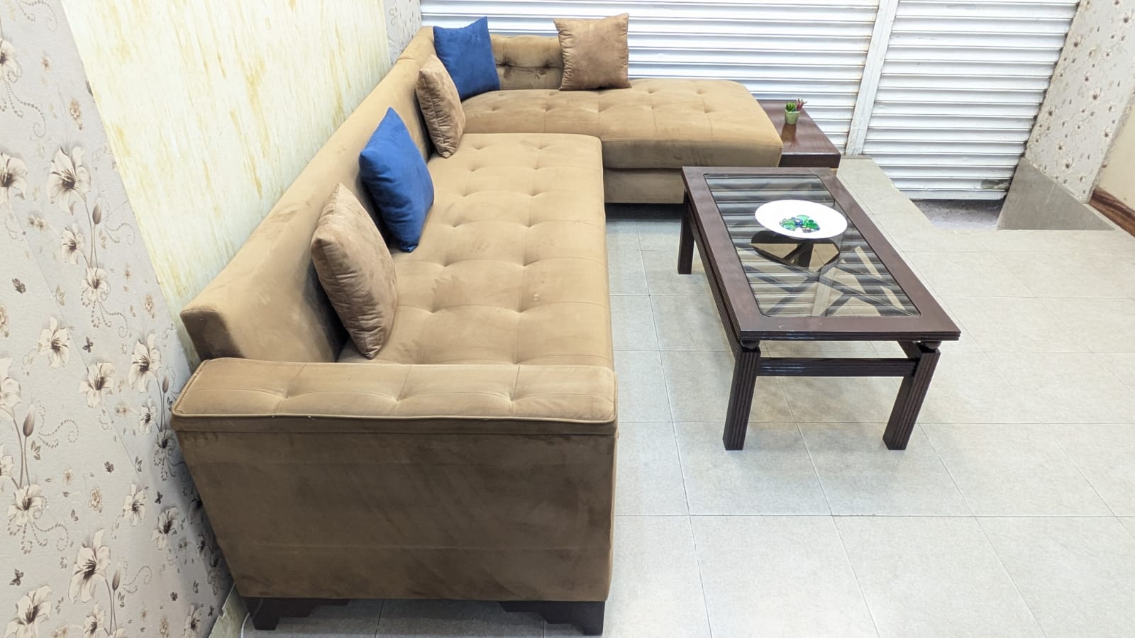 6 Seater L Shape Sofa Set