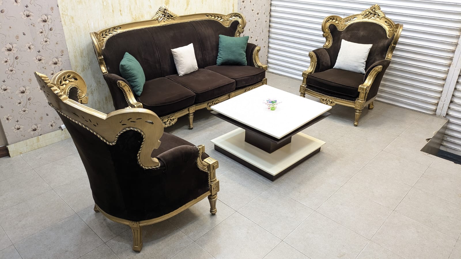 Solid Sheesham Wood Chinioti 5 Seater Sofa Set