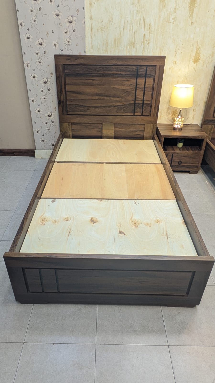 Brand New Pair of Single Beds with Shared Side Table