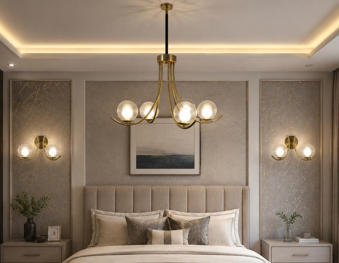 Chandelier with 2 Wall Side Light's
