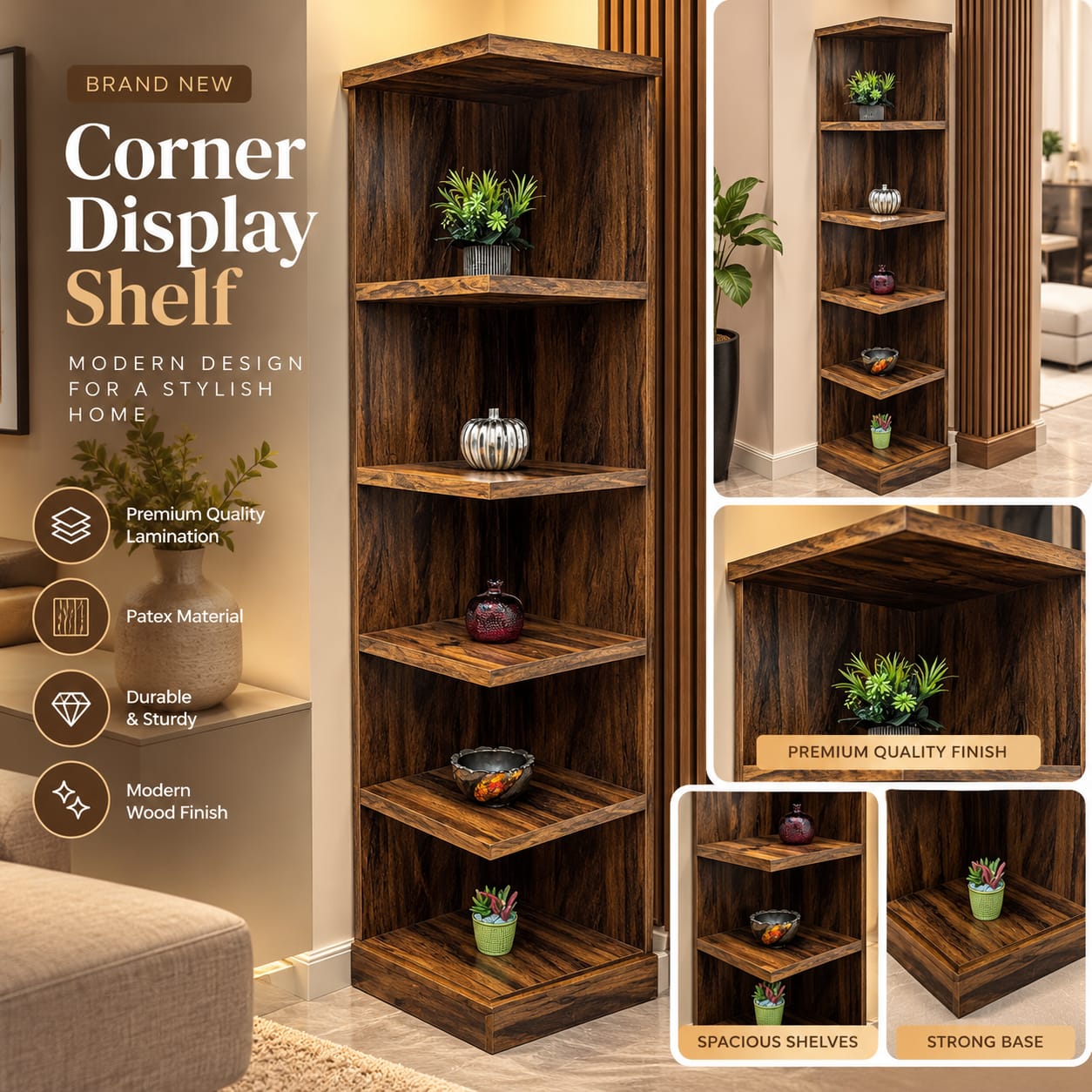 Brand New Corner Display Shelf