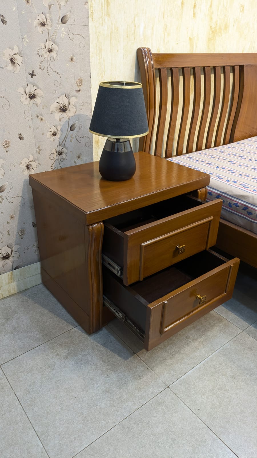 Elegant Diyar Wood King Size Bed Set ✨
