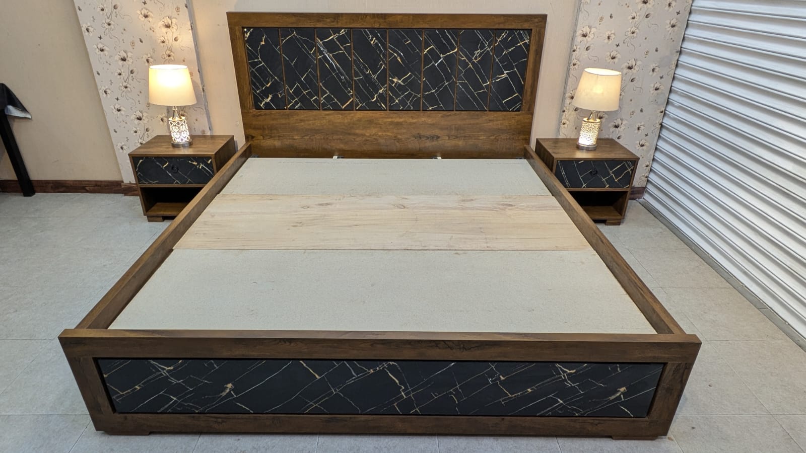 Brand New King Size Bed With 2 Side Tables