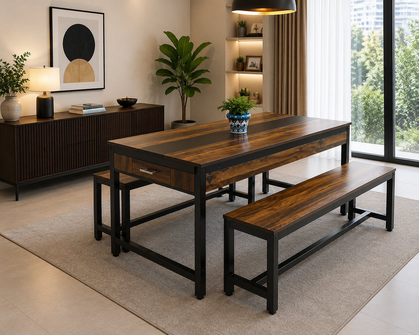 6 Person Dining Table Set
