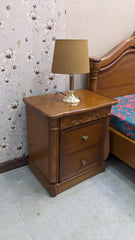 Diyar Wood and Ply King Size Bed with 2 Side Tables