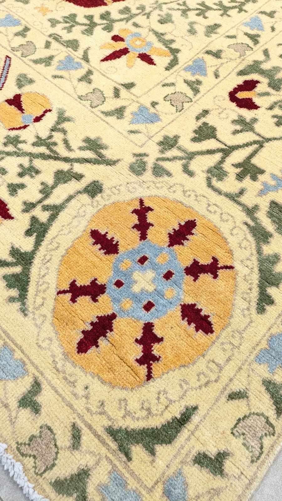 Imported Vintage Uzbekistan Suzani Hand Knotted Carpet