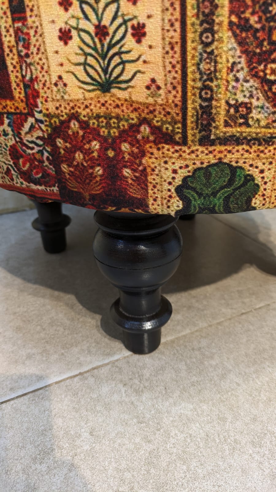 Beautiful Pair Of Printed Ottoman Stool