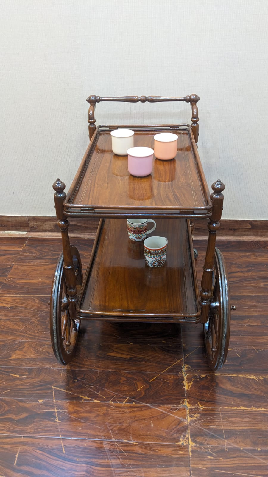 Solid Sheesham Wood Serving Cart