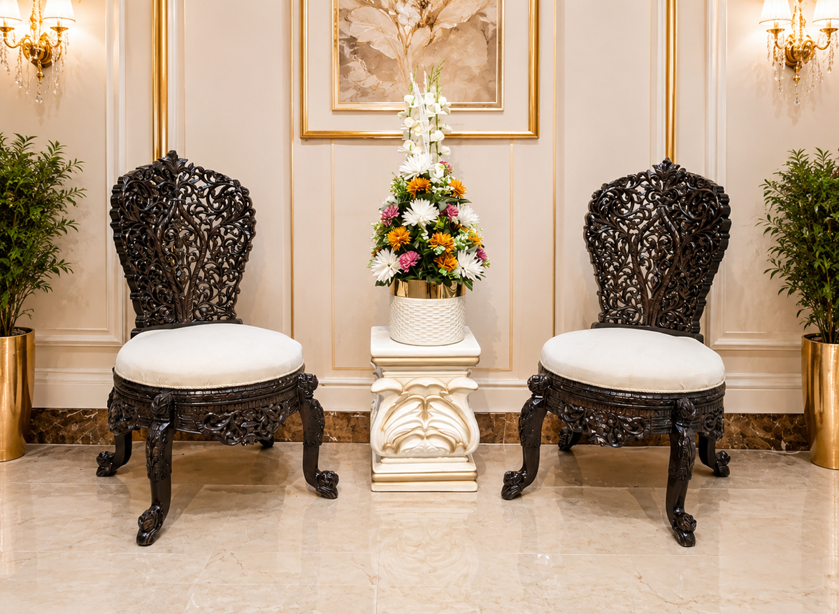 Solid Sheesham Wood Pair of Peri chairs