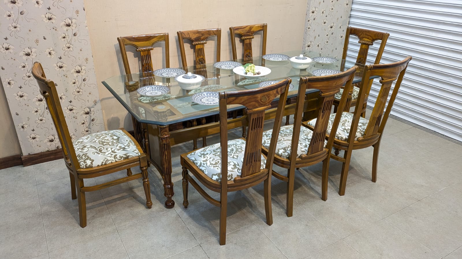 Solid Sheesham Wood 8 Seater Dining Table