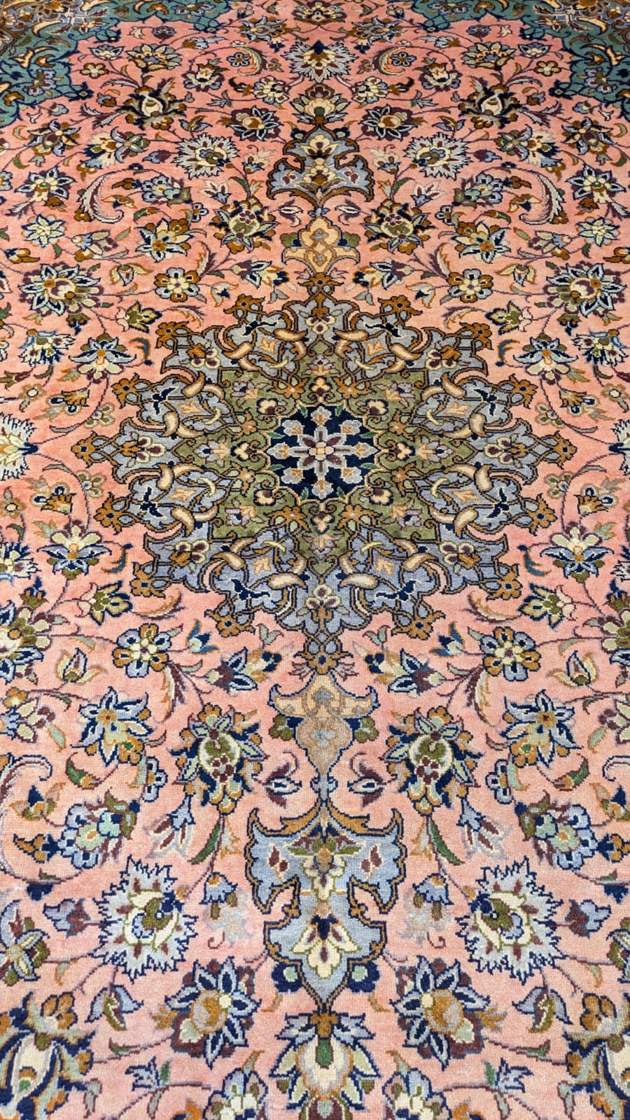 Vintage Kashan Hand Knotted Carpet