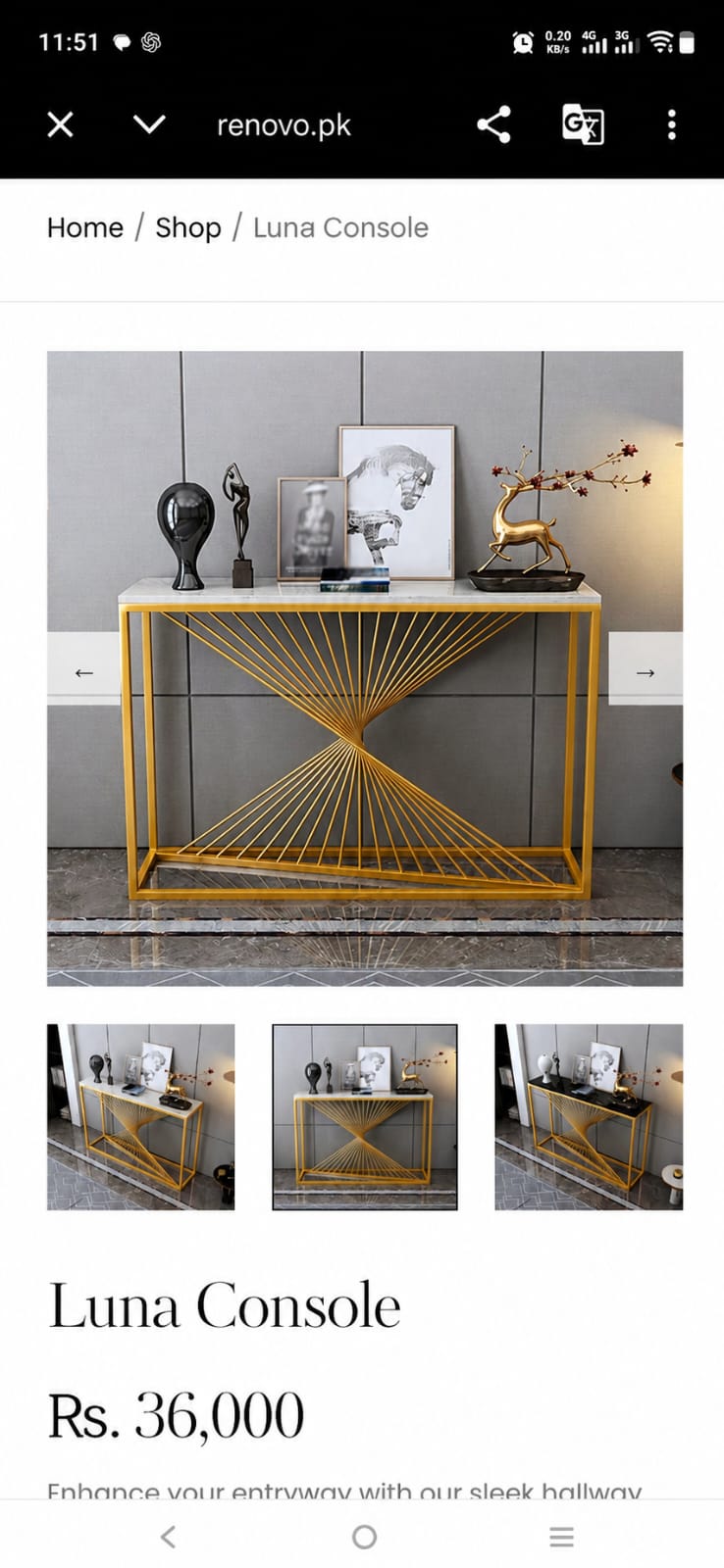 Brand New Unused Modern Marble Top Console