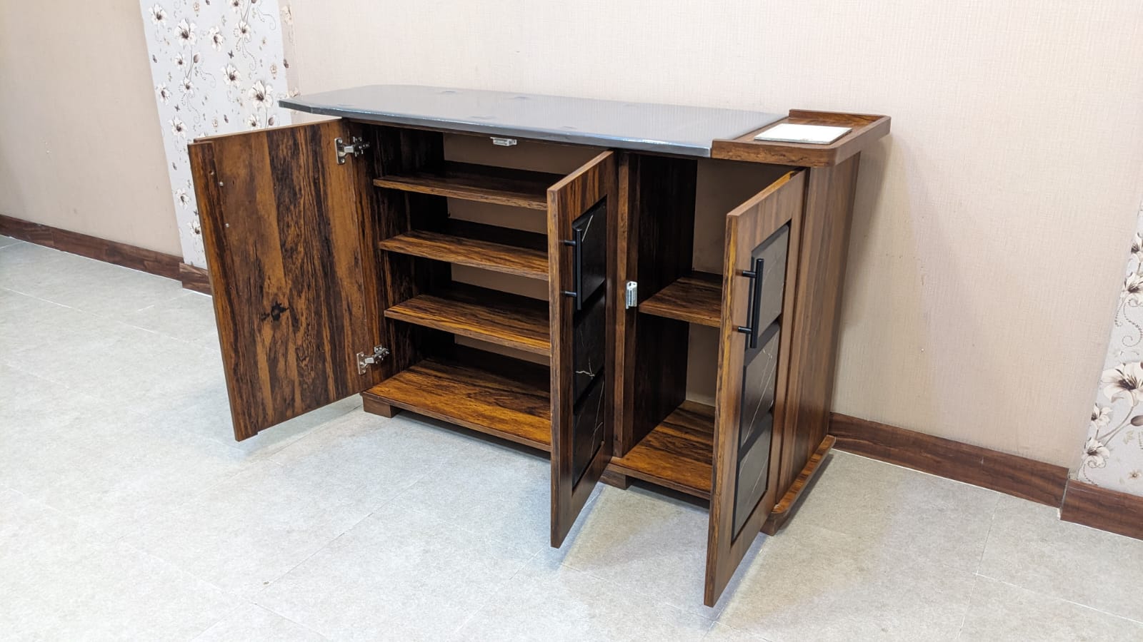 New 3 Door Iron Table