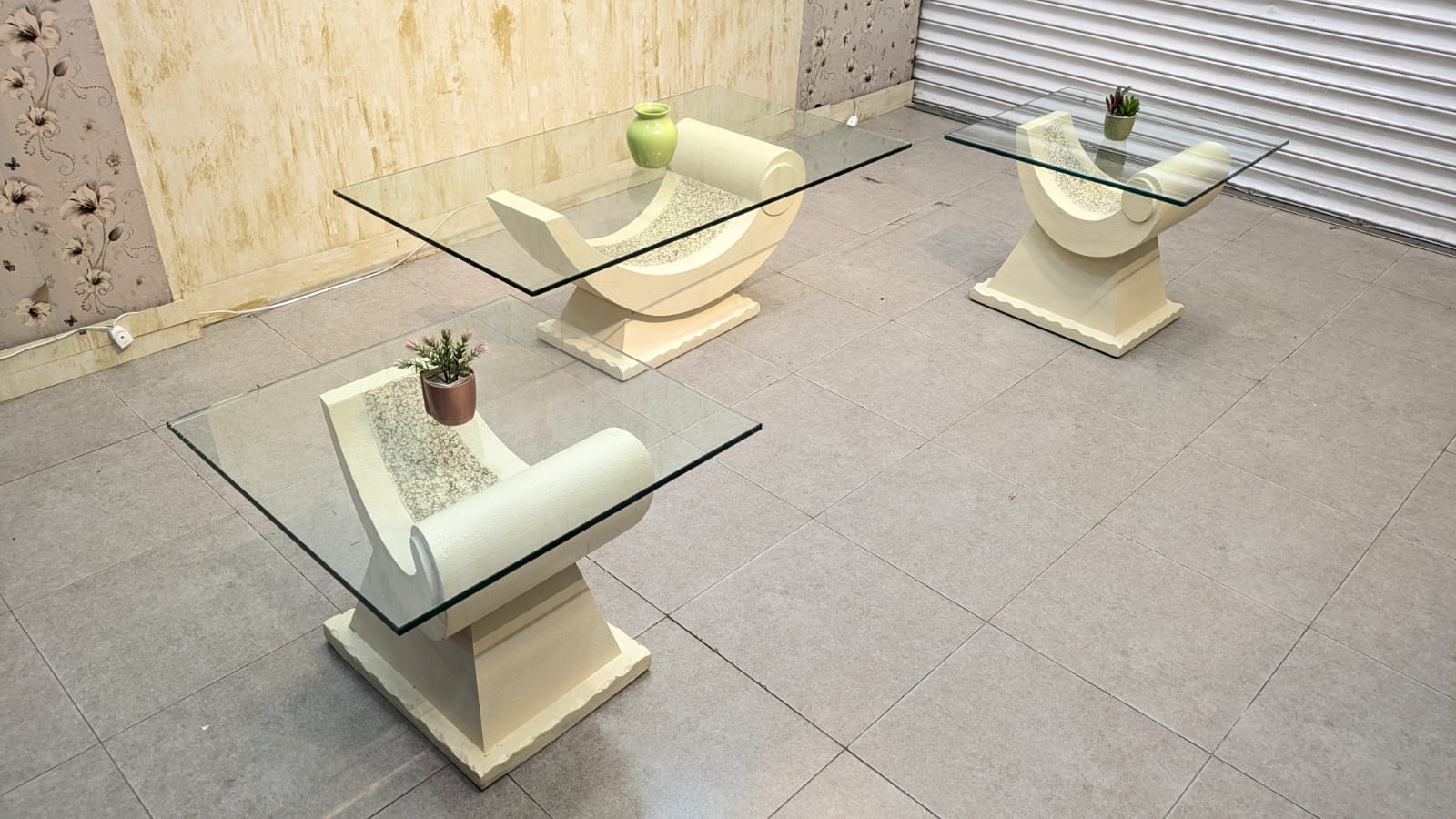 Center Table with 2 Side Tables
