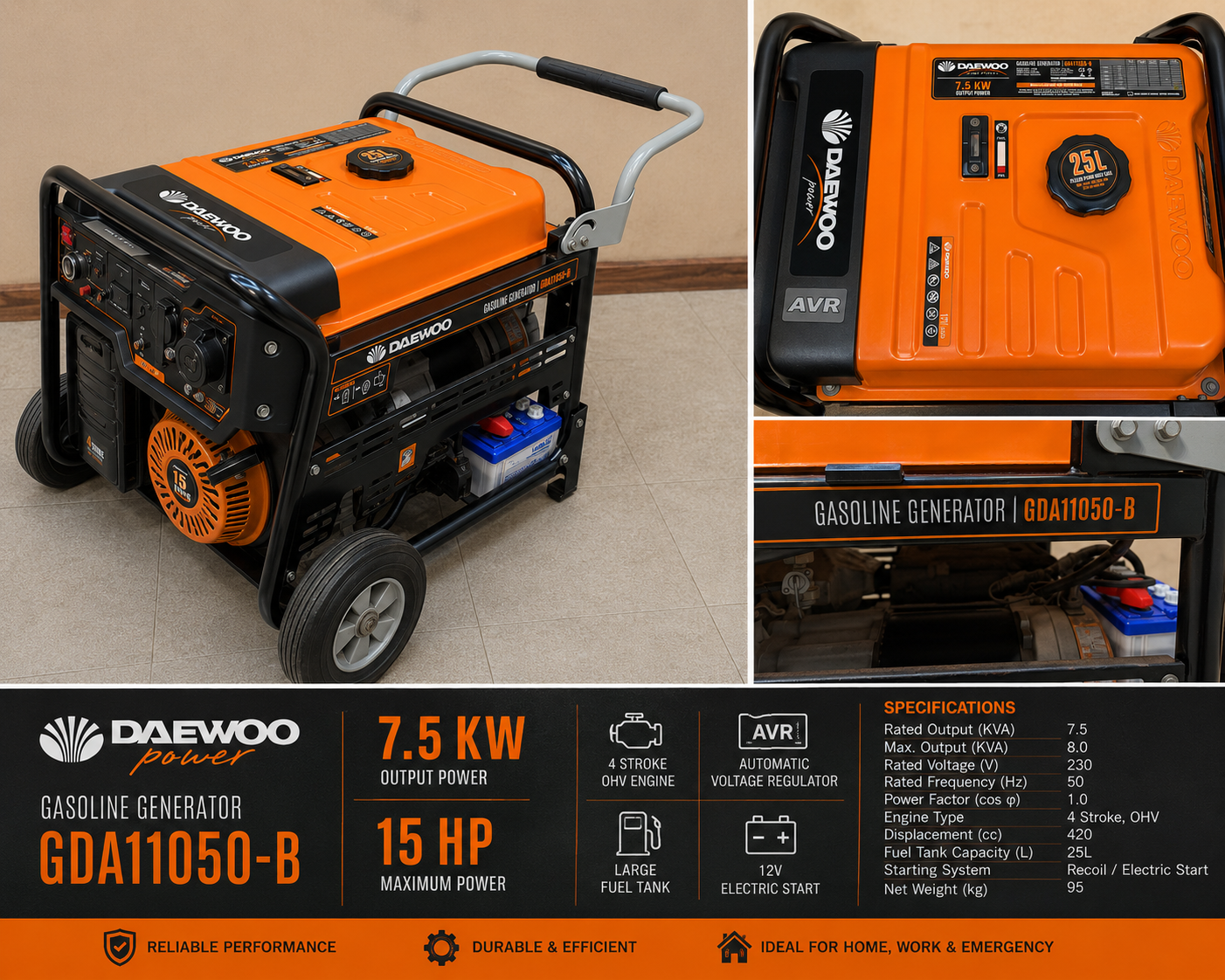 Daewoo 7.5 KVA Generator