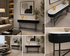 Celeste Home Fashion Astra Console with Marble Top