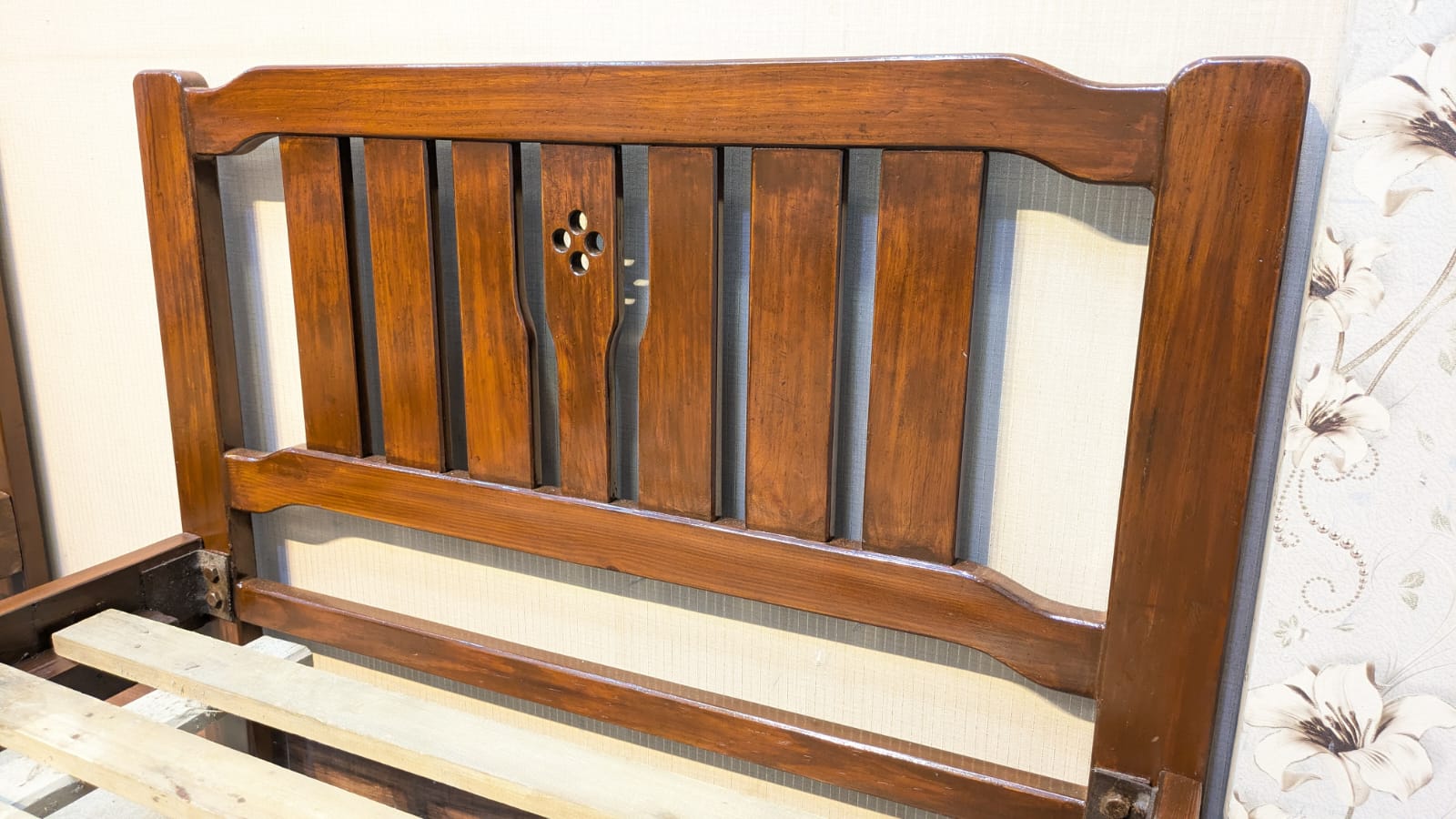 Solid Oak Wood Pair Of Single Beds