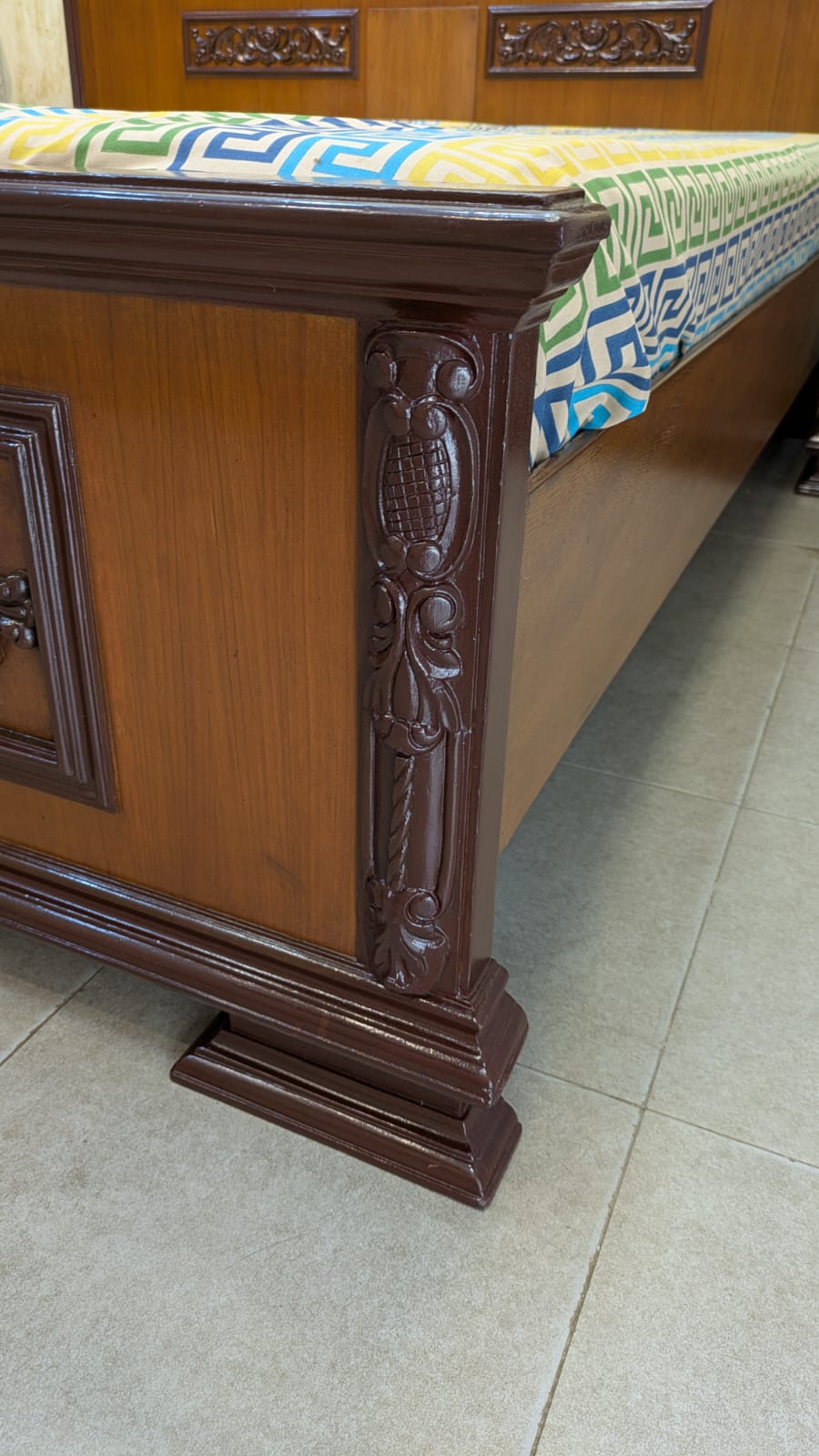 Teak Wood & Teak Ply King Size Bed Set