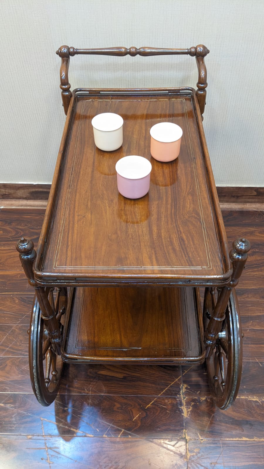 Solid Sheesham Wood Serving Cart