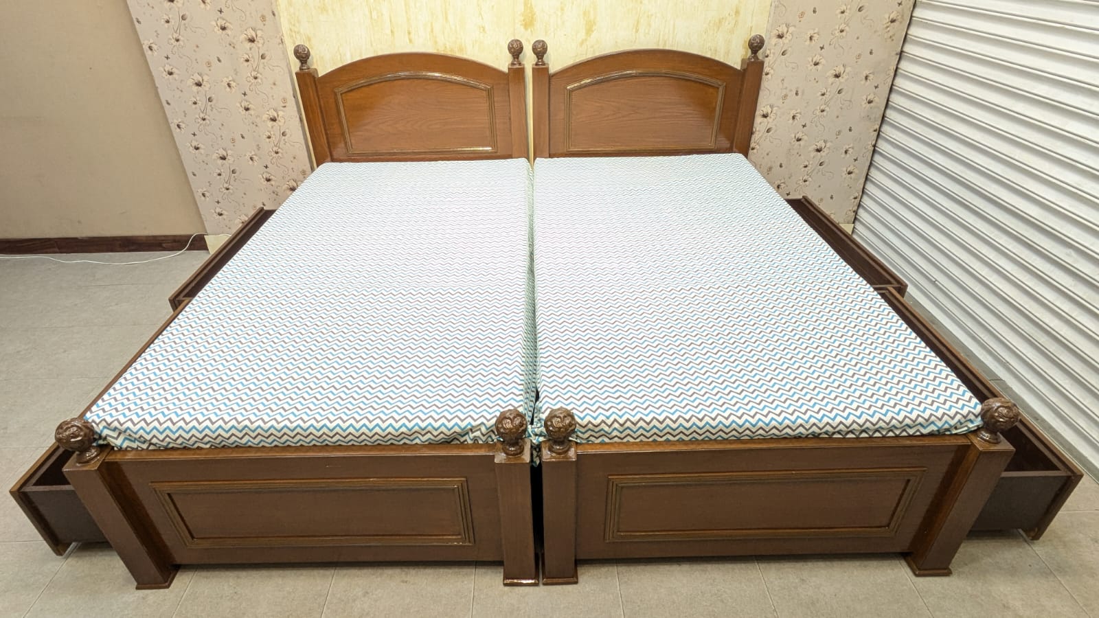 Pair Of Single Bed With Storage Drawers