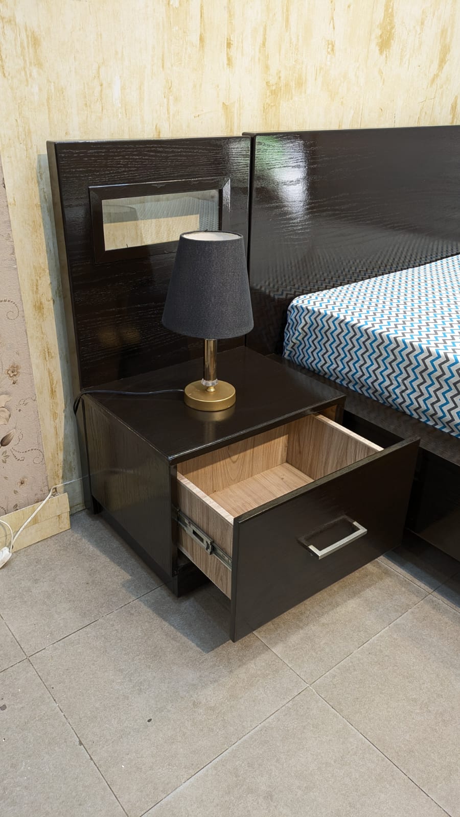 Single Bed with Mattress and 2 Side Tables