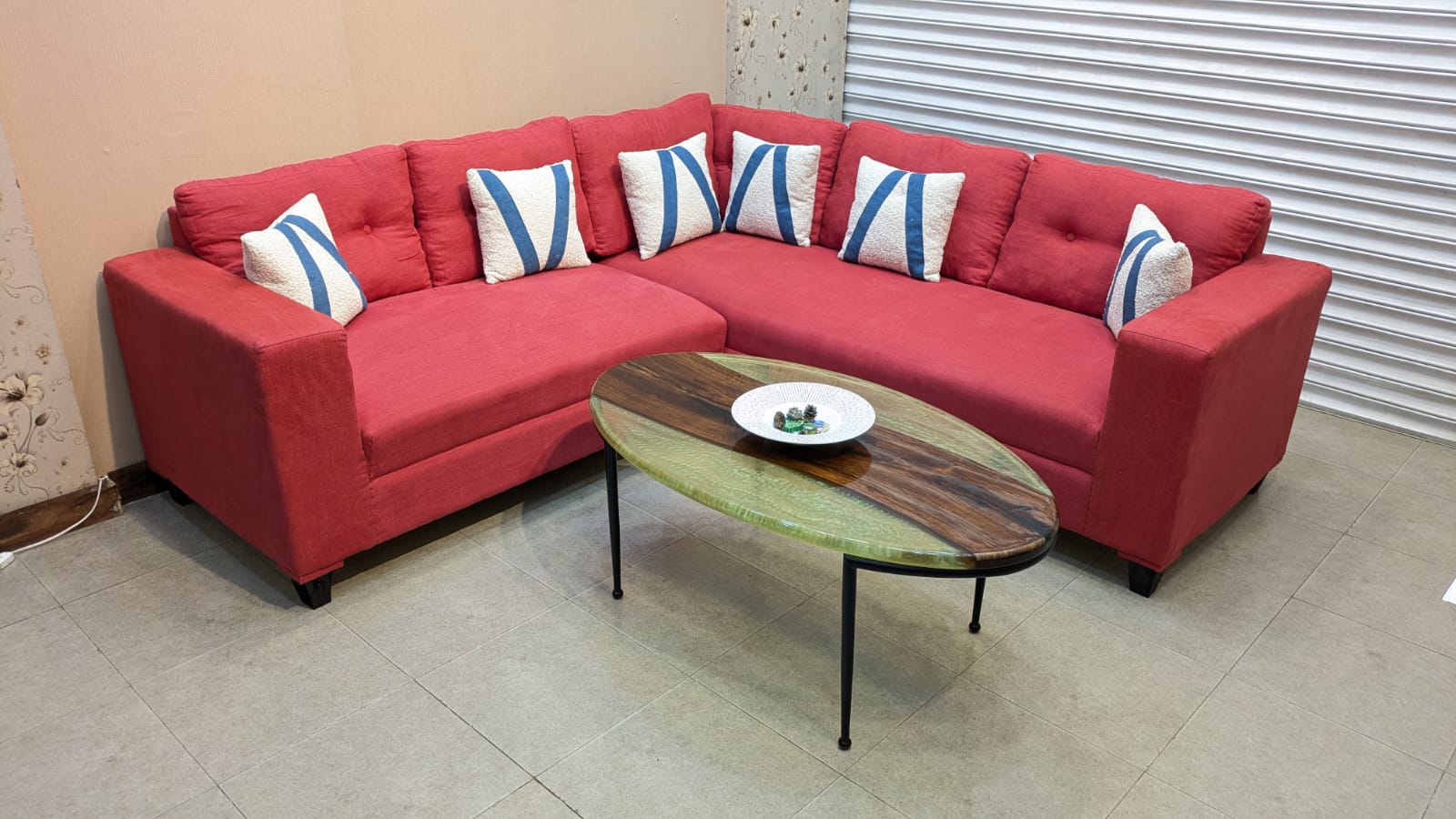 Modern Design 6 Seater L Shape Sofa Set