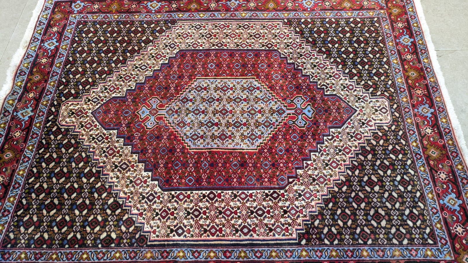 Vintage Persian Bidjar Hand Knotted Carpet